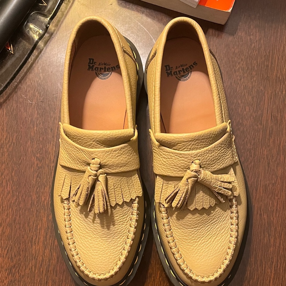 Dr. Martens Adrian Beige Tassel Loafers